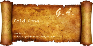 Gold Anna névjegykártya